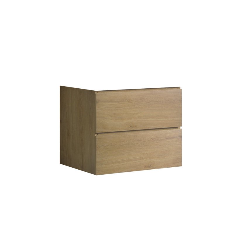 Armoire murale de salle de bain - chêne naturel, deux tiroirs, mobilier élégant en chêne élégant, Oak, 24"