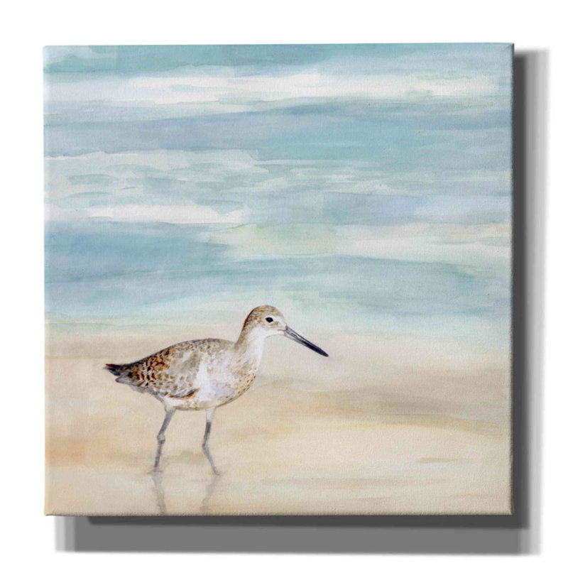 «Speckled Willet I» par Victoria Borges, art mural sur toile, H 26 po x l 26 po x P 1,5 po