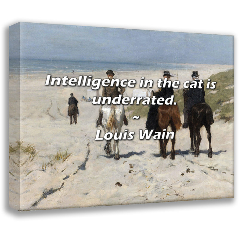 Citation de Louis Wain: L'intelligence chez le chat est sous-estimée., H 15 po x l 18 po