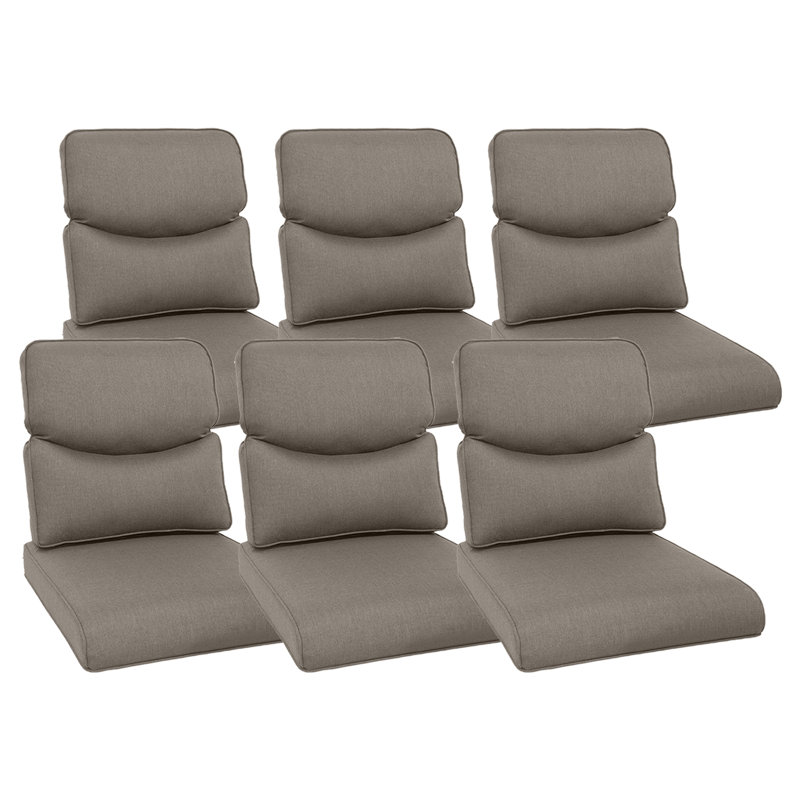 Forbell Outdoor Deep Seating Cushion Set For Patio Sofas/Chairs, Gray, 6