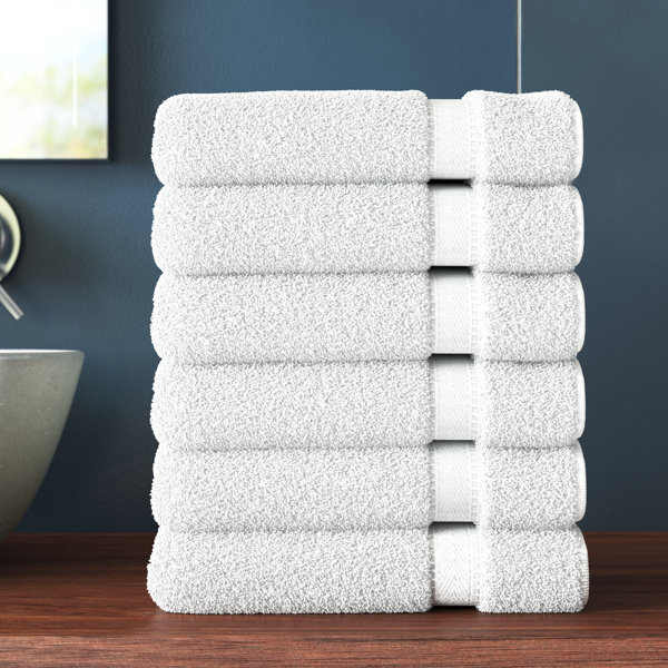 Cascata 6 Piece Turkish Cotton Bath Towel Set (Set of 6) Wade Logan Color: White