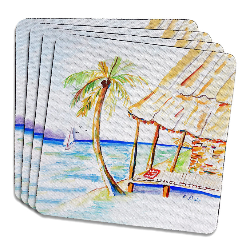 Palms & Hut Coaster Set of 4