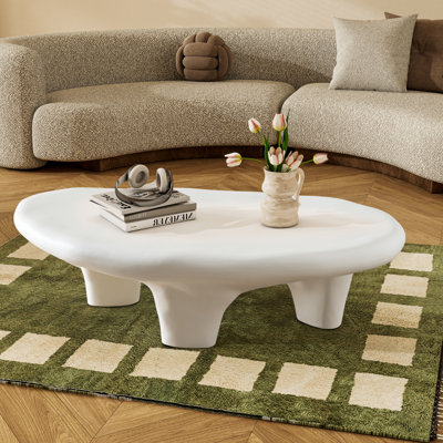 Deira Fiberglass Coffee Table Cloud Shape Coffee Table For Living Room Central Table 65x120cm