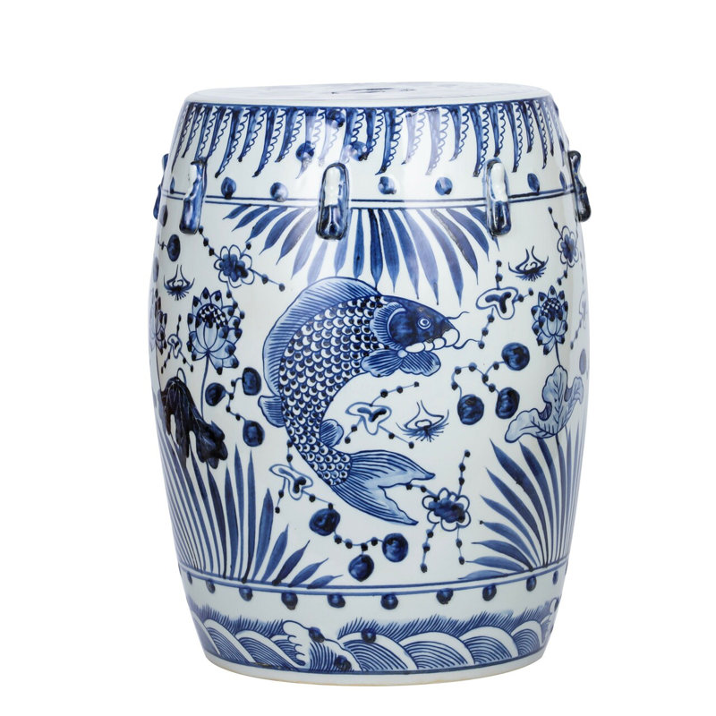 Fish Motif Garden Stool