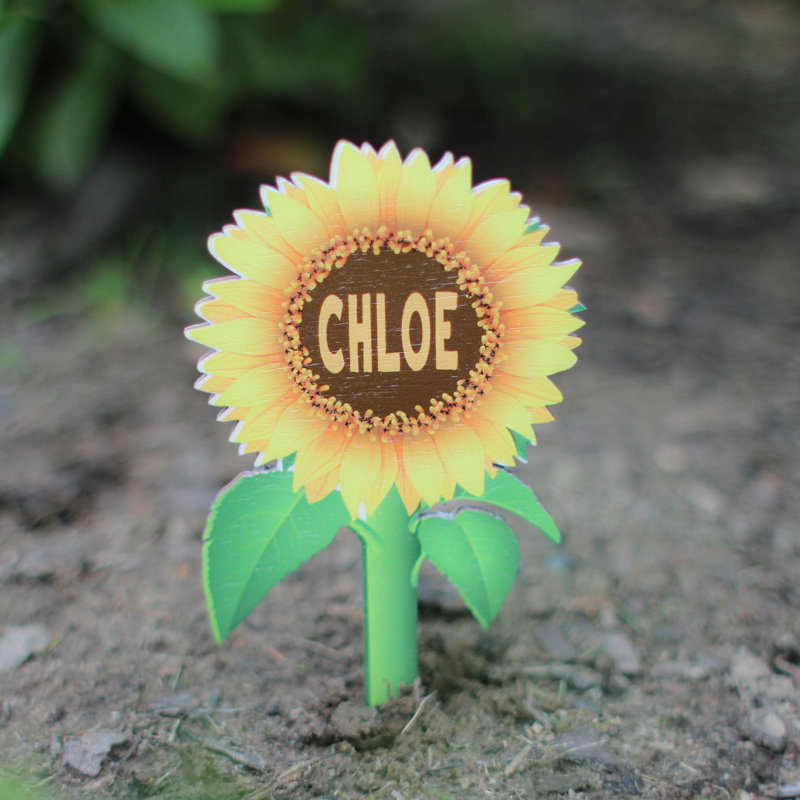 Jonasia Personalised Mini Sunflower Plant Label, Yes