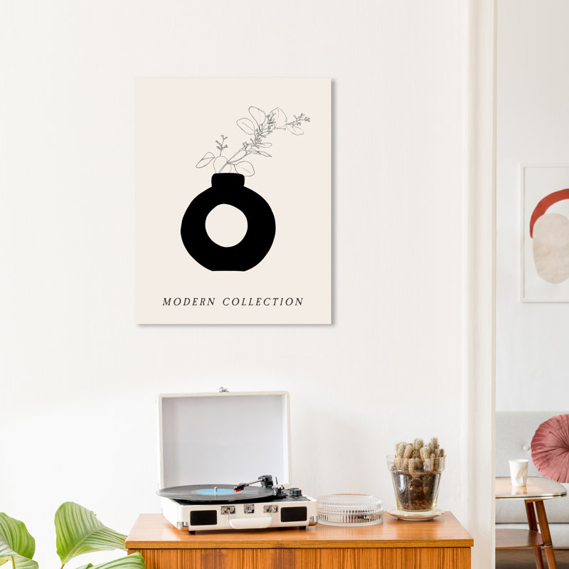 «Jackquelin Floral Vase Noir II», reproduction sur toile, H 24 po x l 20 po x P 0,8 po