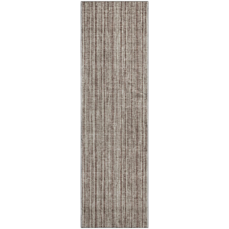 Premium Machine Washable Prisco Brown Rug, Runner 2'3" x 7'6"
