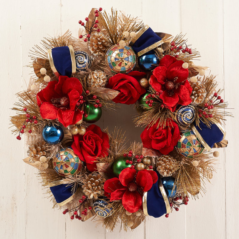 Couronne florale élégante 22 po