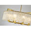 Lustre transitionnel en laiton 8 lumières avec verre transparent suspendu-402706505
