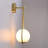 Gold Wall Sconce with Frosted Globe Shade – Plug-In or Hardwired Mid-Century Modern Wall Light for Bedroom, Living Room, Bathroom, or Hallway