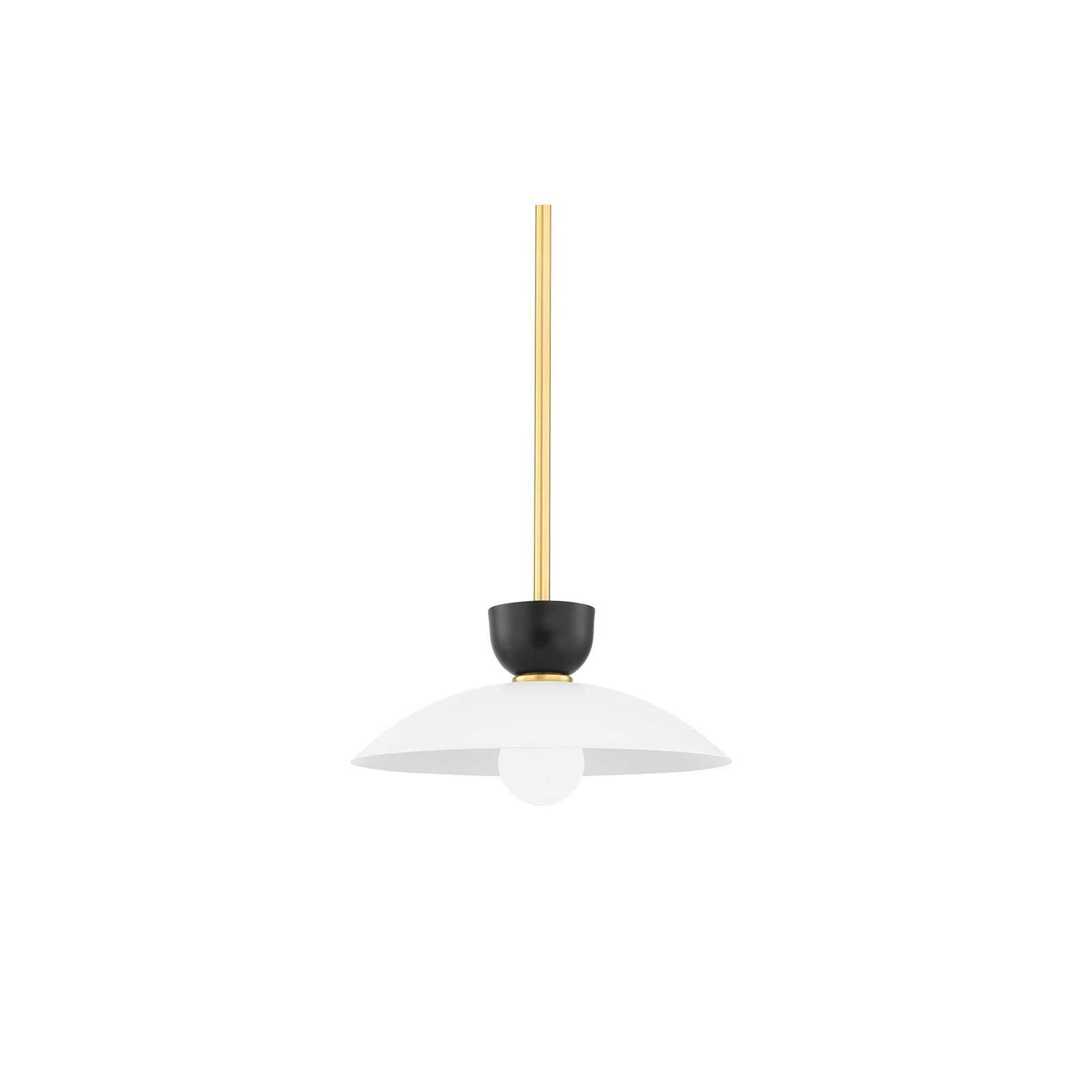 Viera Single Light Metal Pendant, 7" H x 14" W x 14" D, Aged Brass