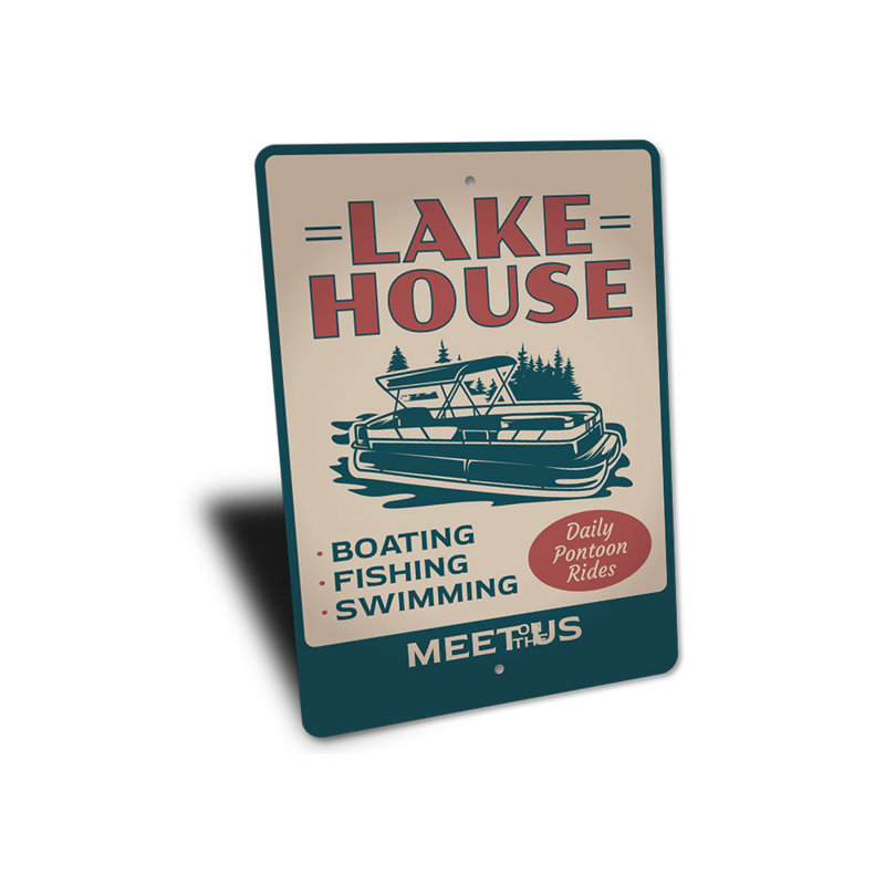Plaque en aluminium Lake House, H 14 po x l 10 po x P 0,04 po