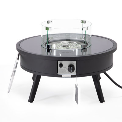 Kliyah Round Propane Smokeless Fire Pit Table