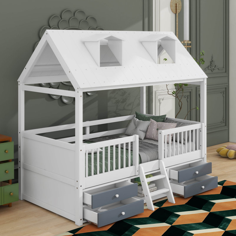 Lit en bois, Simple, Blanc