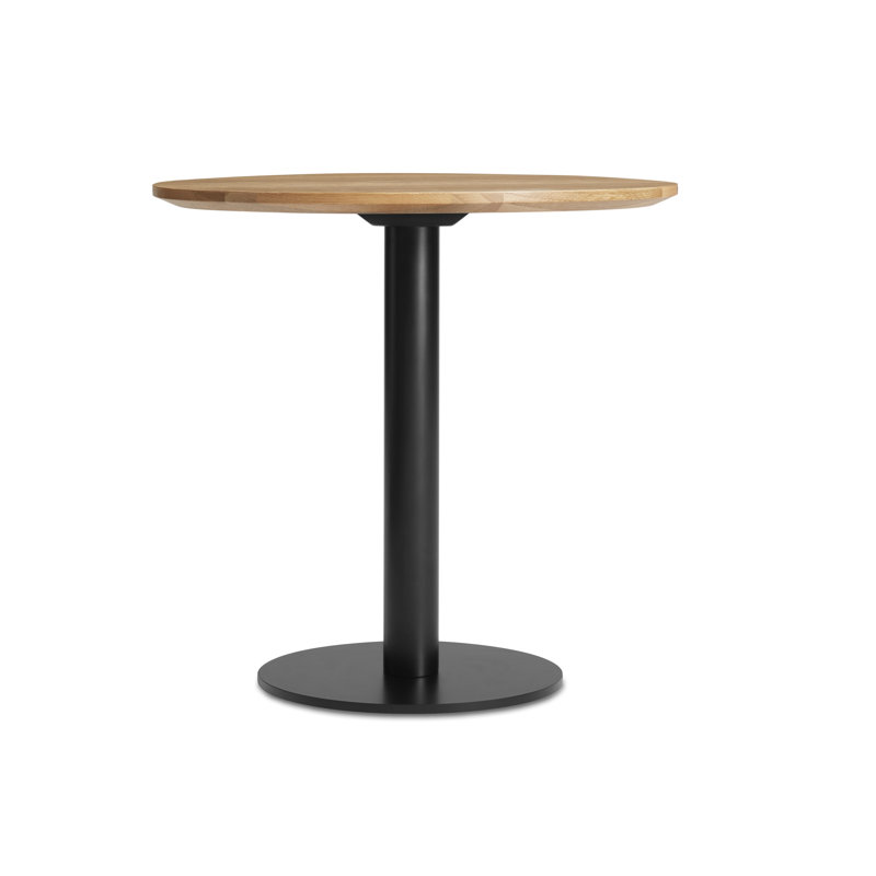 Easy Round Dining Table, Matte Black, 29" H x 30" W x 30" L, White Oak