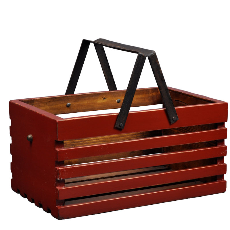 Antique Revival Vintage Solid Wood Basket