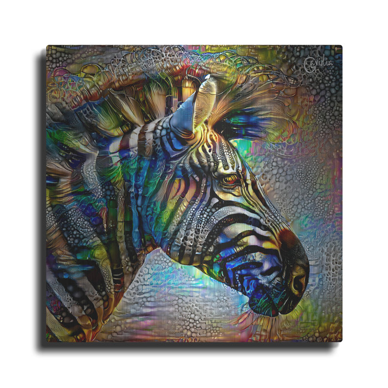 «Zebra» par Pierre Gavidia, art mural en métal, 24 po x 24 po, H 24 po x l 24 po