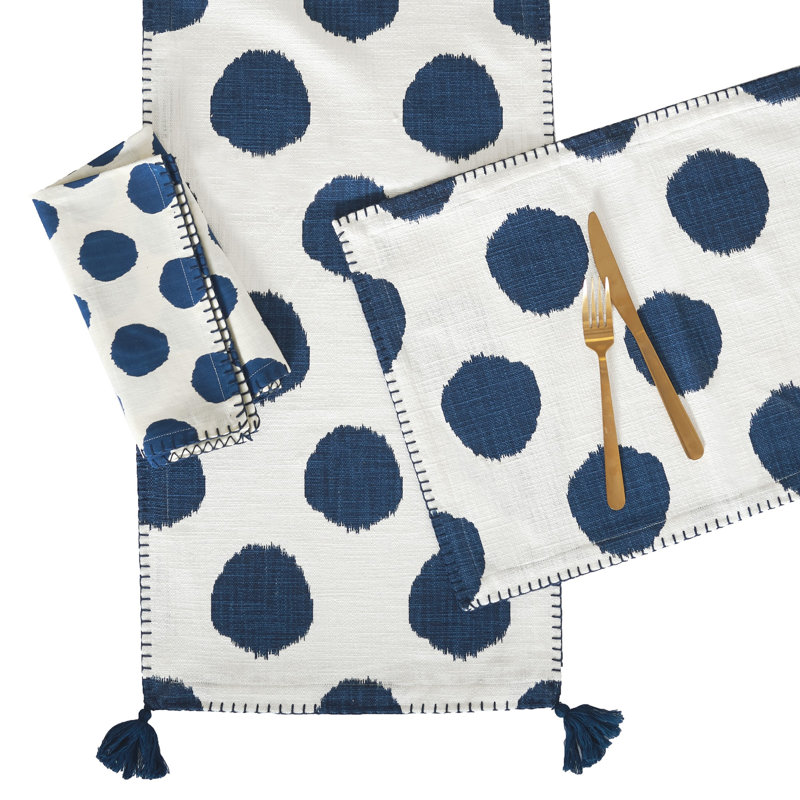 Chemin de table Heflin Dot Azalea, Bleu