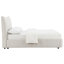 Lit plateforme double recouvert de chenille beige