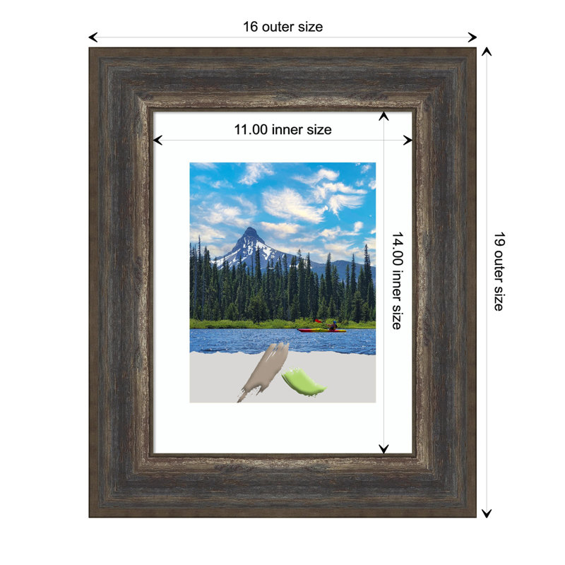 Claritha Picture Frame with Mat, Brown, 11" x 14"