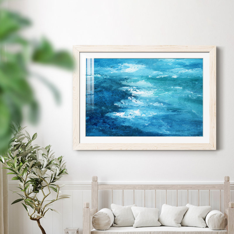 Crashing Waves I - peinture encadrée, H 31,5 po x l 23,5 po x P 1,5 po, Cadre blanc