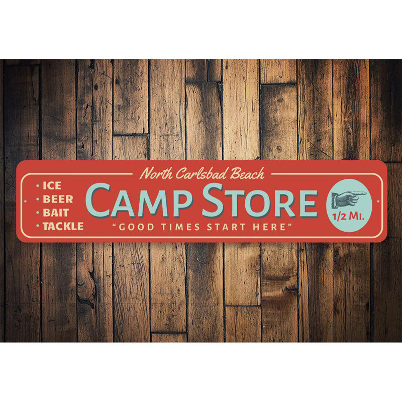 Panneau en aluminium Beach Camp Store, H 4 po x l 18 po x P 0,04 po