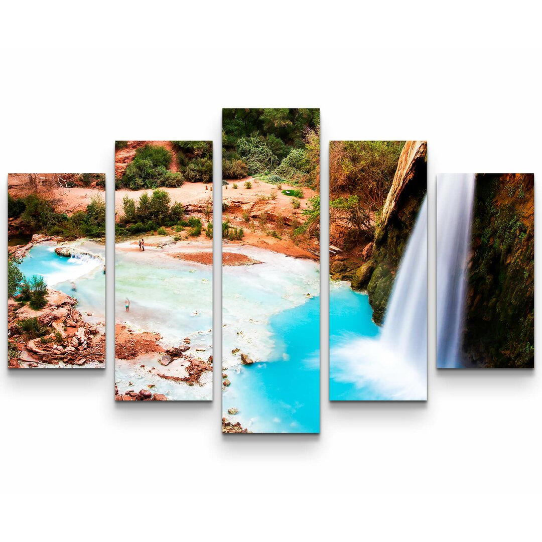 5-tlg. Leinwandbilder-Set Havasu Wasserfall - Grand Canyon