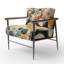 Fauteuil orange Mid Century Organic Harmony II - rembourré avec accoudoirs Mid-Century moderne-1668390153