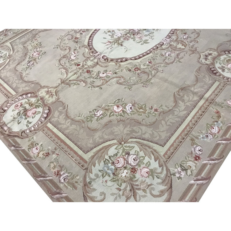 Hand-Knotted High-Quality Ivory Area Rug