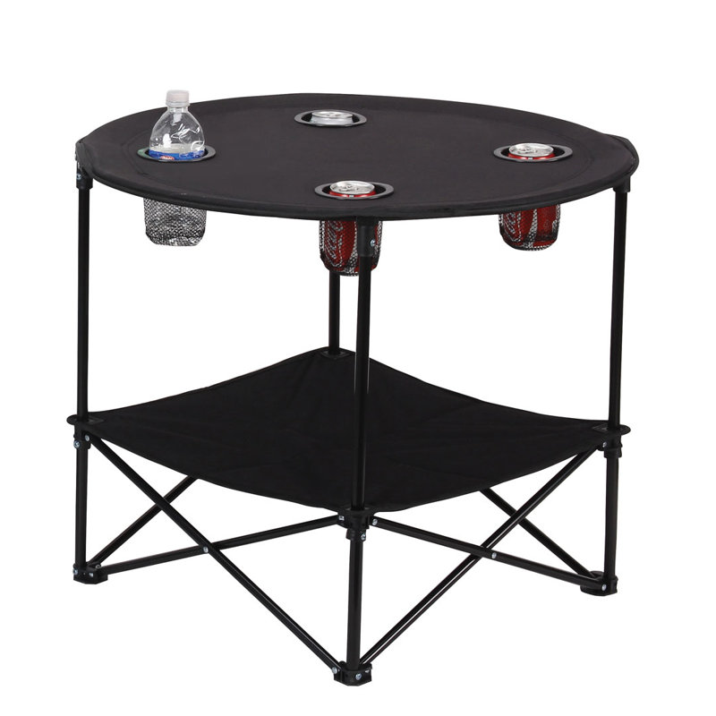 Preferred Nation 28'' Black Polyester Folding Camping Table