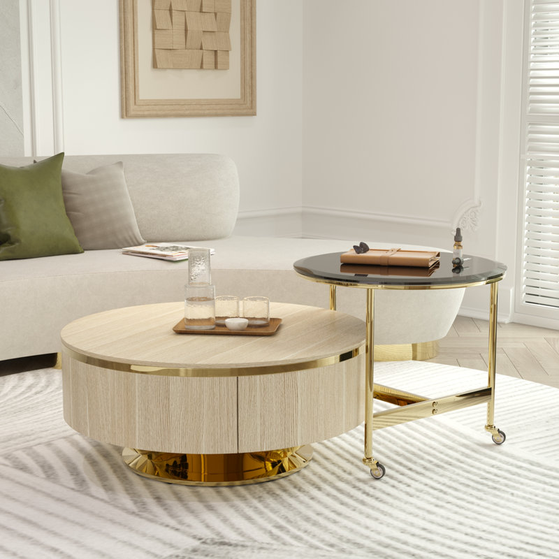 Ensemble de tables basses Wood Gold