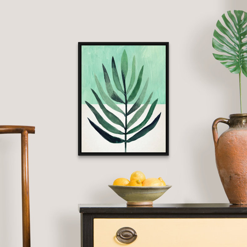 Art mural sur toile Verging Palm III, H 22 po x l 18 po, Toile encadrée noire