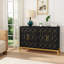 Buffet 4 portes avec bordure dorée, noir-2001957963