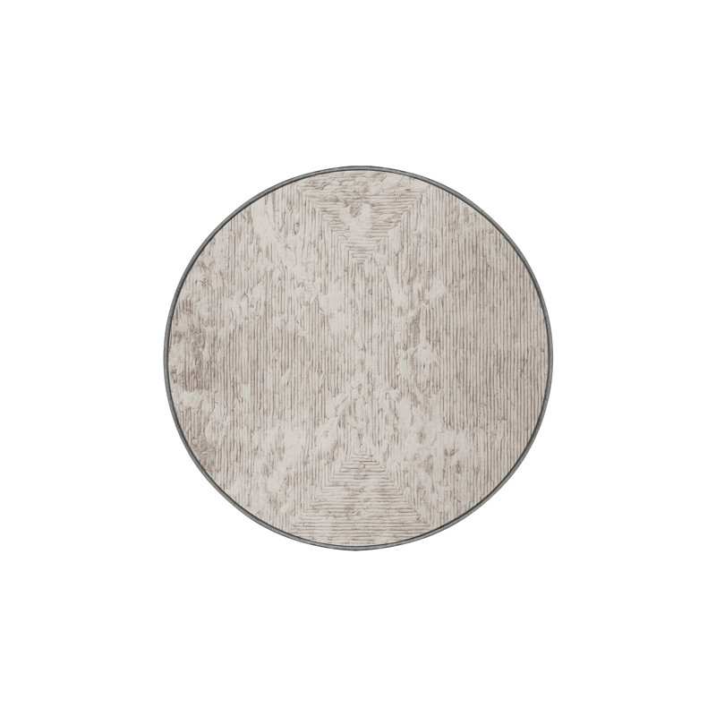 Machine Washable Gray Area Rug, Round 6'