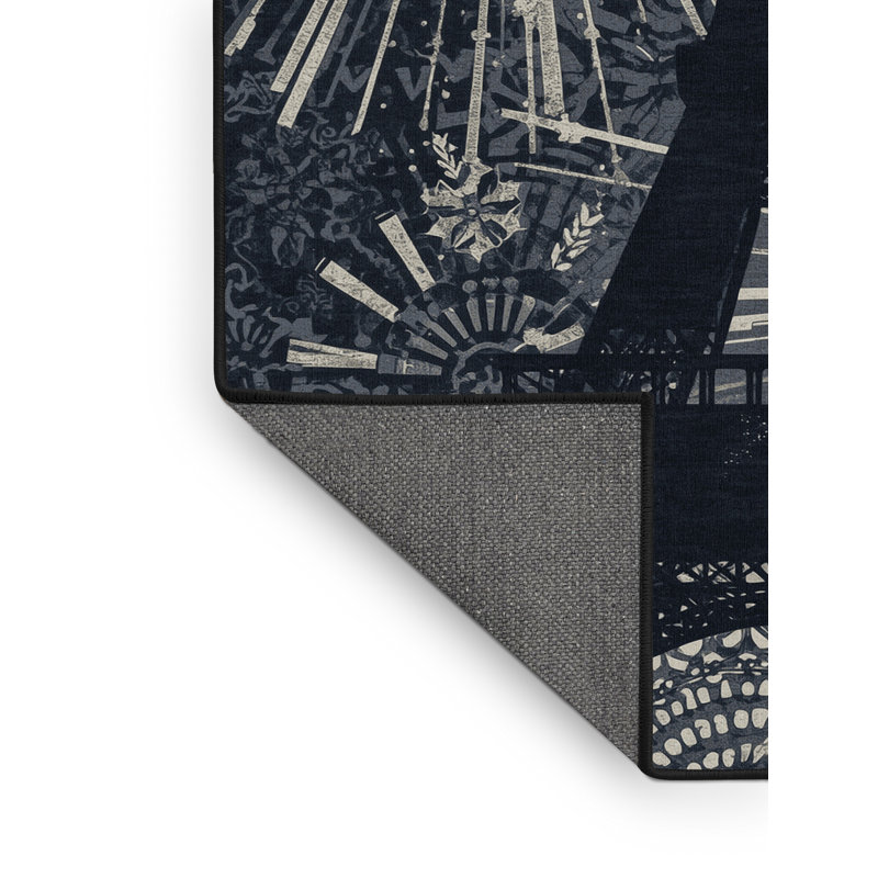 Tapis gris moelleux doux et moelleux de la Tour Eiffel Paris, 3 X 5
