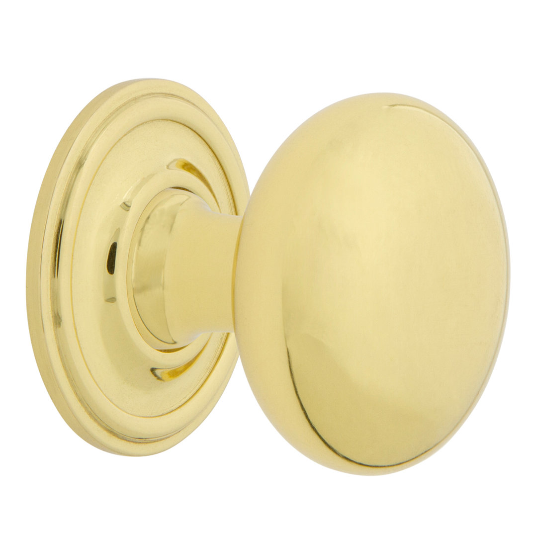 Nostalgic Warehouse New York Brass 1 3/8" Cabinet Knob with Classic Rose Nostalgic Warehouse 