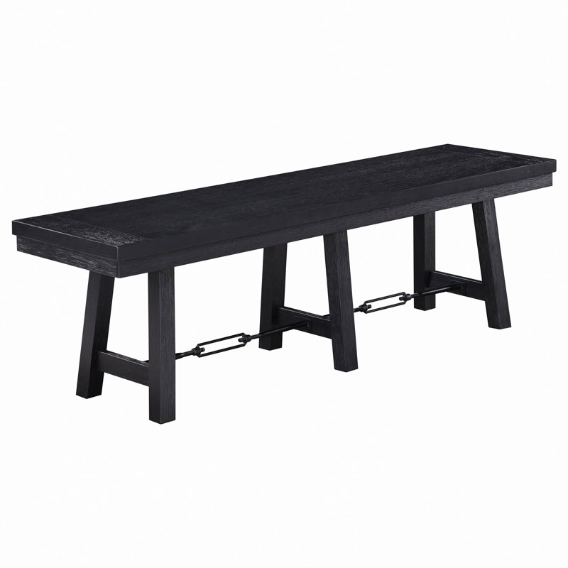 Banc de salle à manger à tréteaux en bois noir Yesler