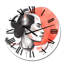 Horloge murale Samurai Warrior and Red Sun - Mid-Century-851067629