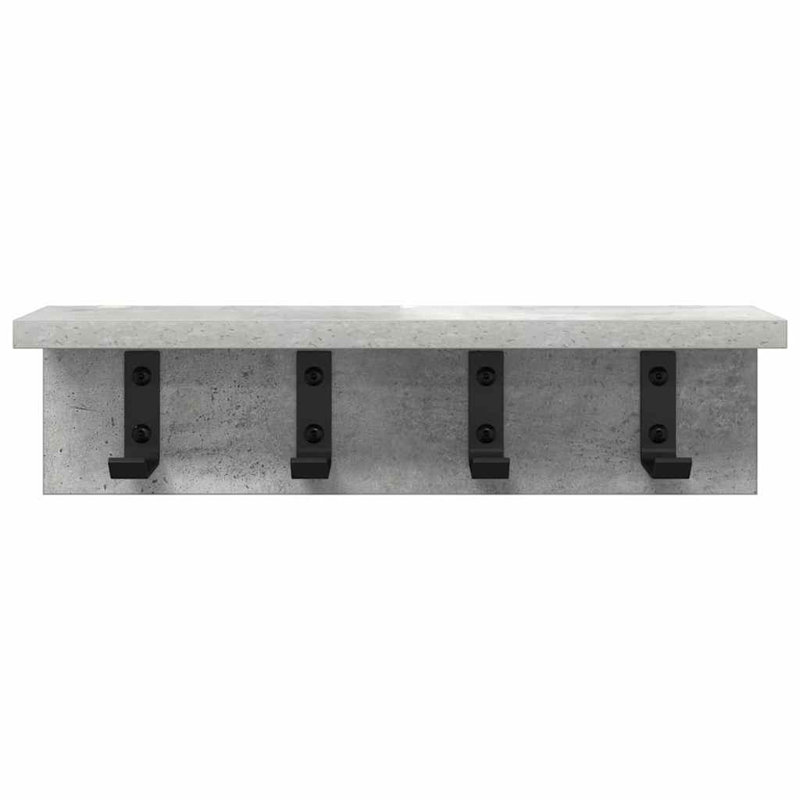 Wall-Mounted Coat Rack 40 X 10.5 X 10.5 Cm, Concrete Grey