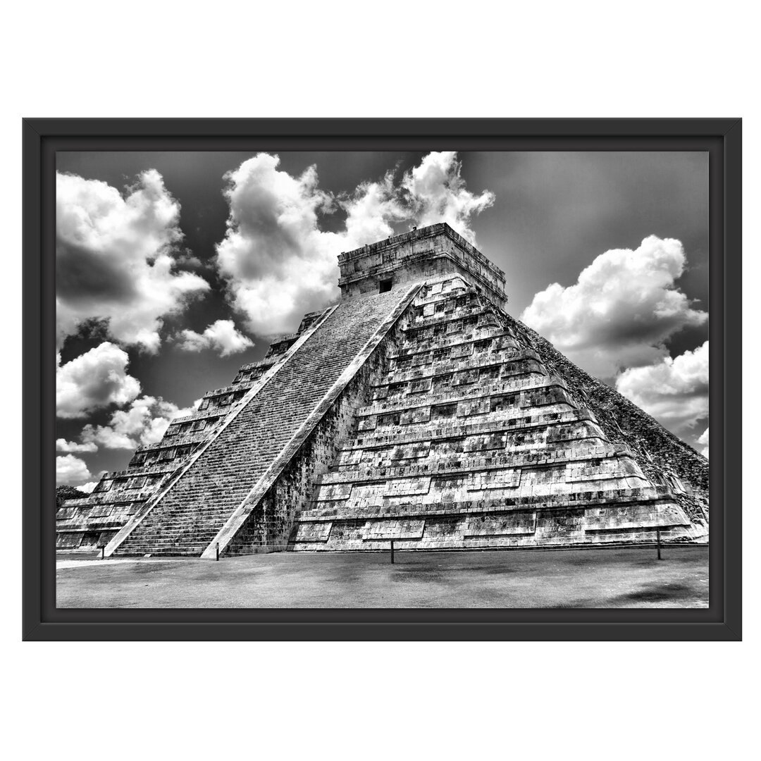 Gerahmtes Wandbild Maya Pyramide in Mexico