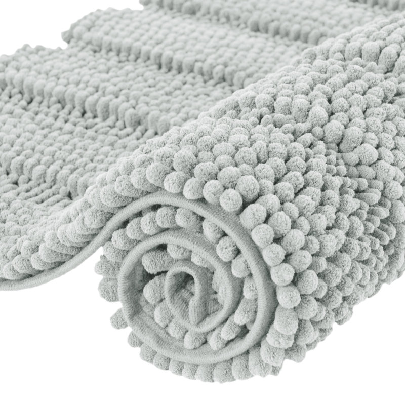 Ashmath Synthetic Non-Slip Bath Rug, 2cm H x 120cm W x 43cm D, Light Grey