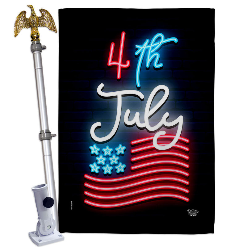 Ensemble de drapeaux en polyester 40 x 28 po Fourth of August