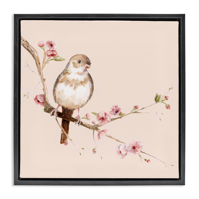 Cadre flottant Sweetest Bird, design par Lisa Wehmeyer, Cadre flottant noir de jais, H 18 po x l 18 po