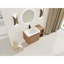 Meuble-lavabo mural de 36 po comprenant lavabo en céramique blanche, petites tablettes de rangement, porte simple à fermeture en douceur, garniture de rangement, contreplaqué, meuble-lavabo Scratch & Water, fonctionnement silencieux, rebords arrondis-1633451085