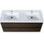 Meuble-lavabo de salle de bain avec deux lavabos en résine, 4 tiroirs à fermeture douce, design contemporain 48 x 18, lavabo, facile d'entretien