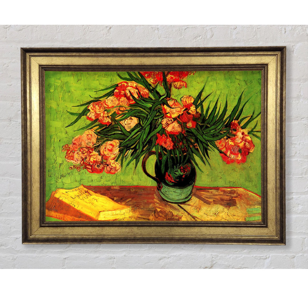 Van Gogh Stillleben Vase mit Oleander und Büchern - Einzelner Bilderrahmen Kunstdrucke