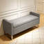 Repose-pieds avec rangement, banc de hall d'entrée rembourré pour chambre à coucher et salon, banc de bout de lit avec base en métal. Style moderne