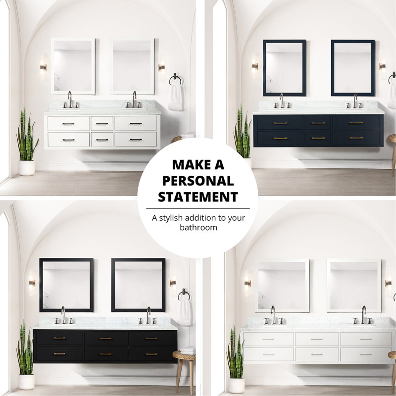 80 po L x P 22 po Meuble-lavabo double blanc avec comptoir en marbre, robinets, robinet à 36 paires
