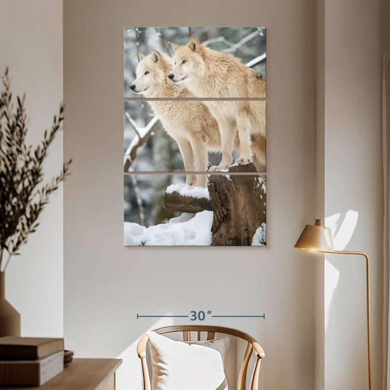 Brampt Two Wolves, 65" H x 42" W
