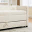Banc de rangement moderne en tissu avec double accoudoirs roulés pour le salon-128632816